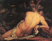 Annibale Carracci Venus with Satyr and Cupid Spain oil painting reproduction